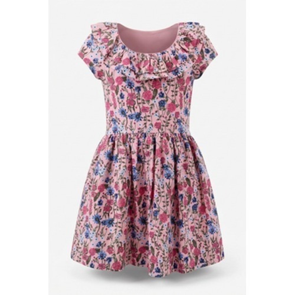 Scotch & Soda Dress Girls 10/12 Pink Floral Ruffle Fit & Flare Party Spring